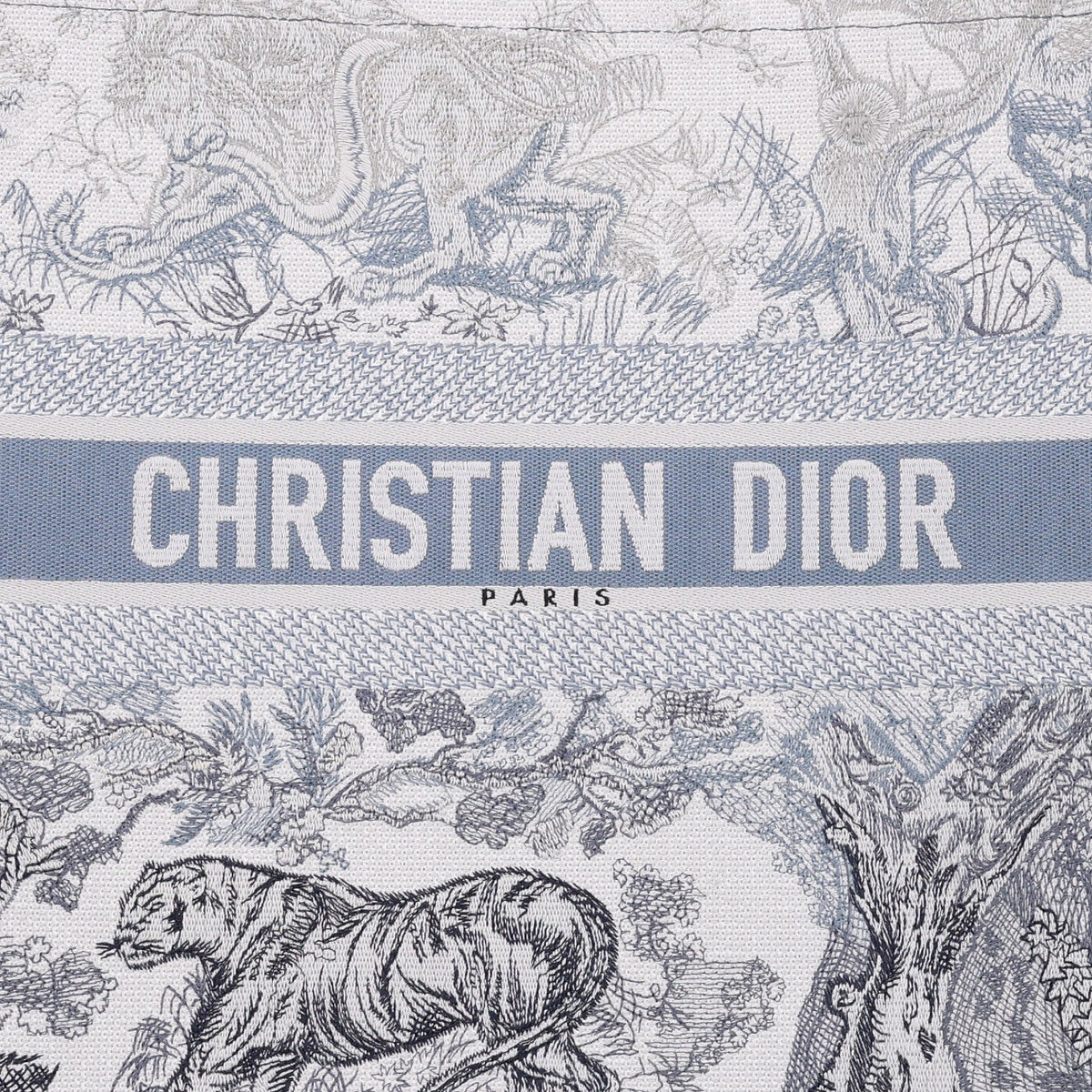 Gradient Canvas Embroidered Large Dioriviera Toile De Jouy Book Tote Blue