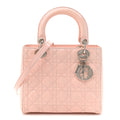 Patent Cannage Medium Lady Dior Rose Clair