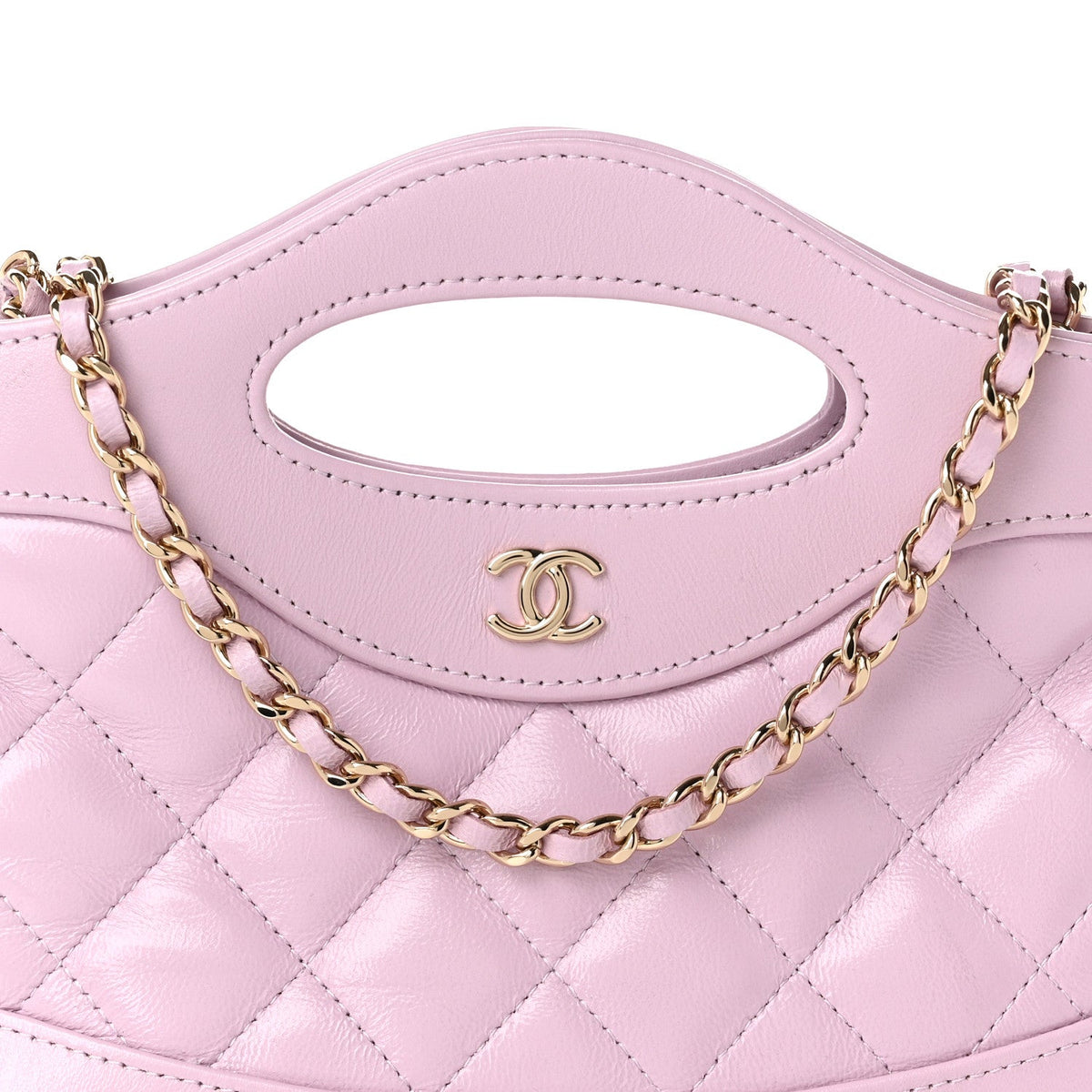 Shiny Lambskin Quilted Nano 31 Shopping Bag Lilac