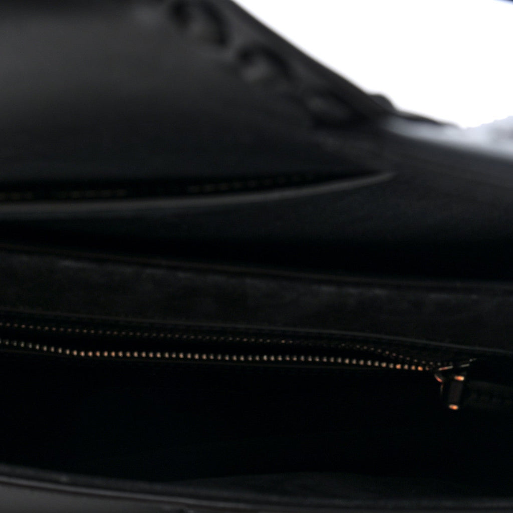 Calfskin Studded Saddle Bag With Strap Black