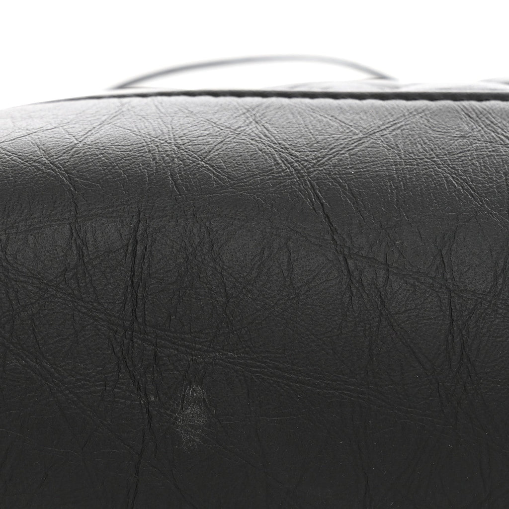 Aged Calfskin Quilted Mini 31 Shopping Bag Black