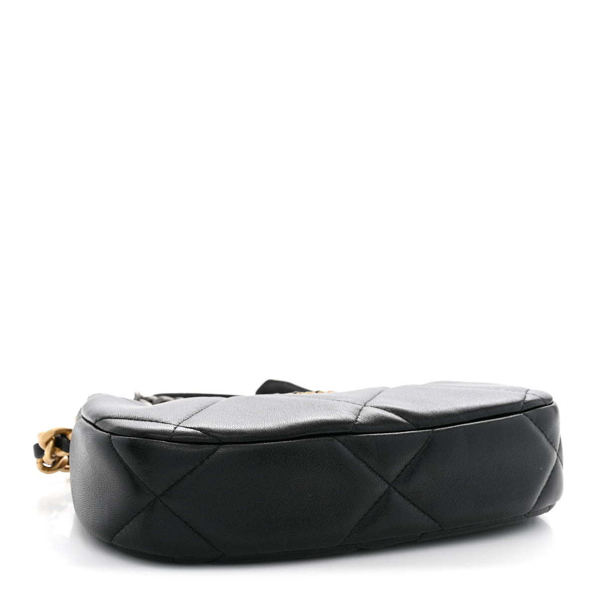 Lambskin Quilted Chanel 19 Hobo Clutch With Chain Black