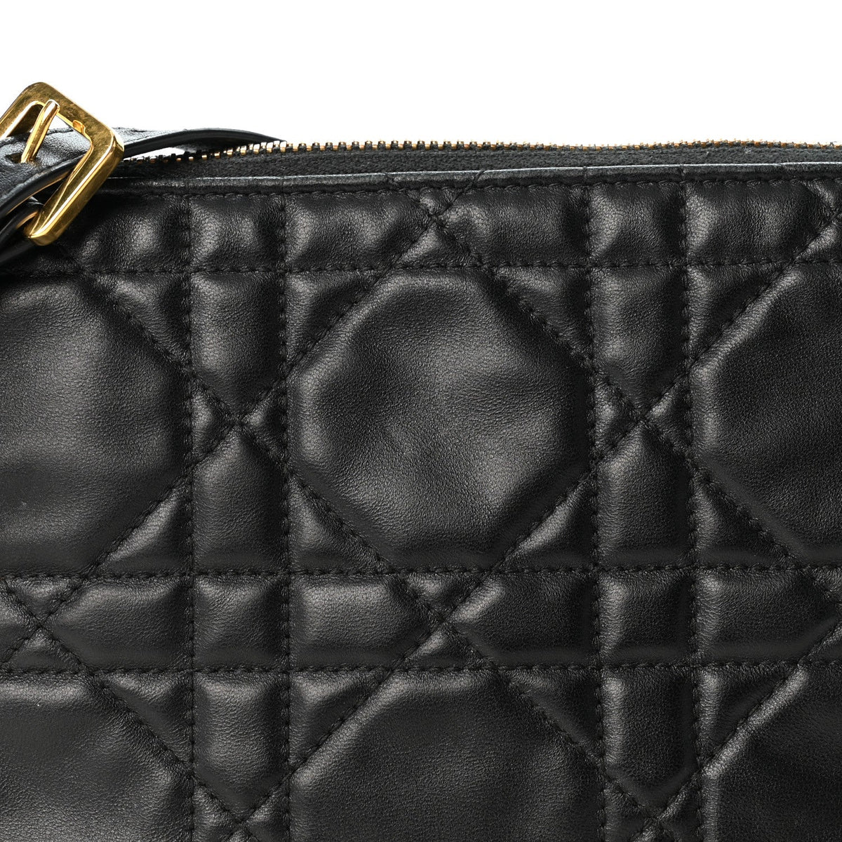 Lambskin Macrocannage DiorStar Hobo Bag Black