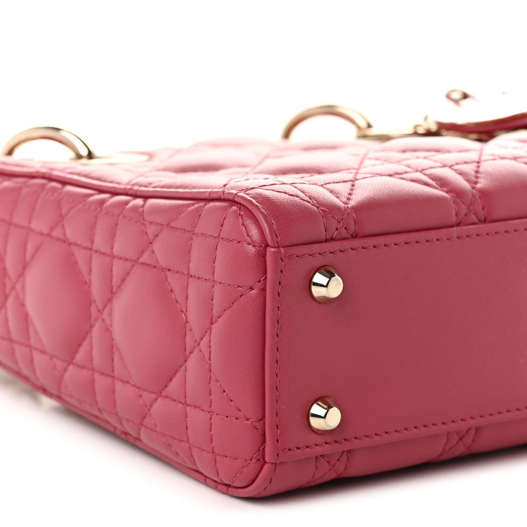 Lambskin Cannage Mini Lady Dior Pink