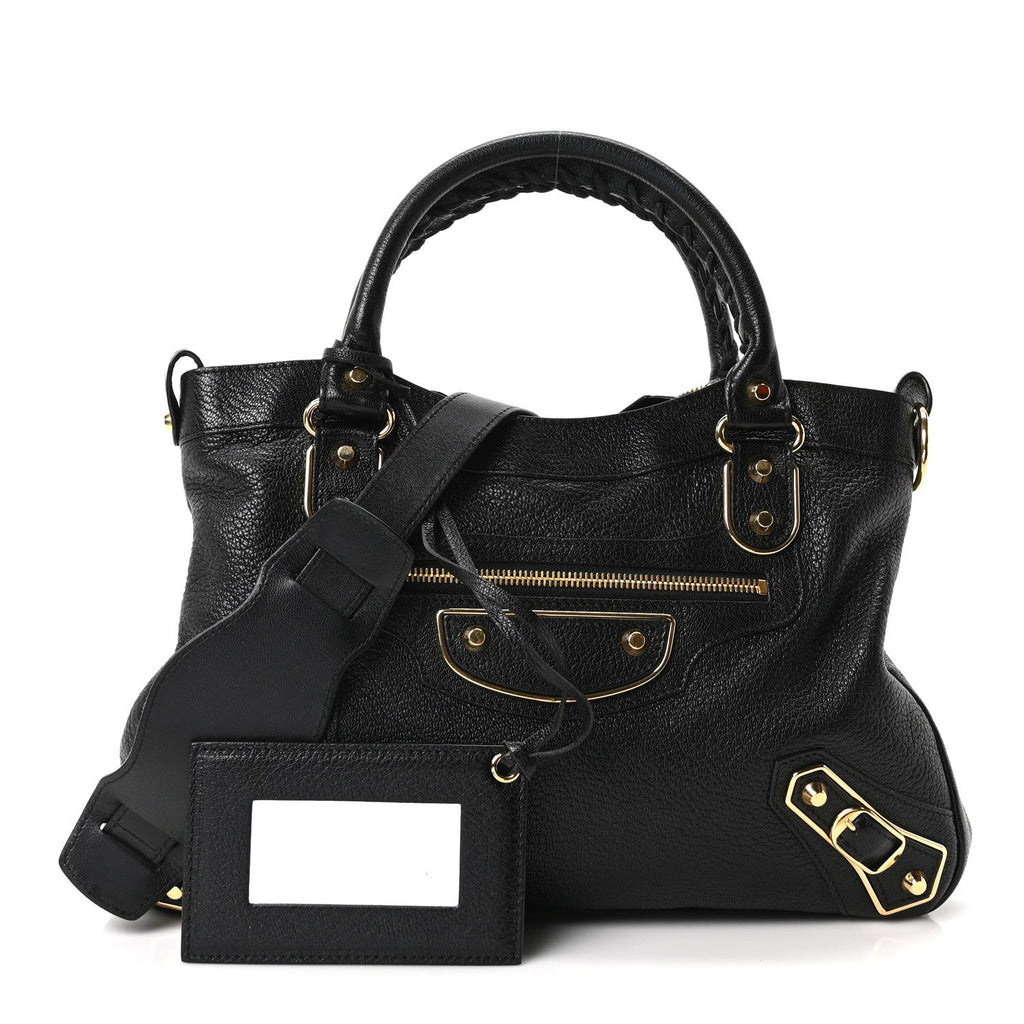 Chevre Gold Metallic Edge Hardware Town Black