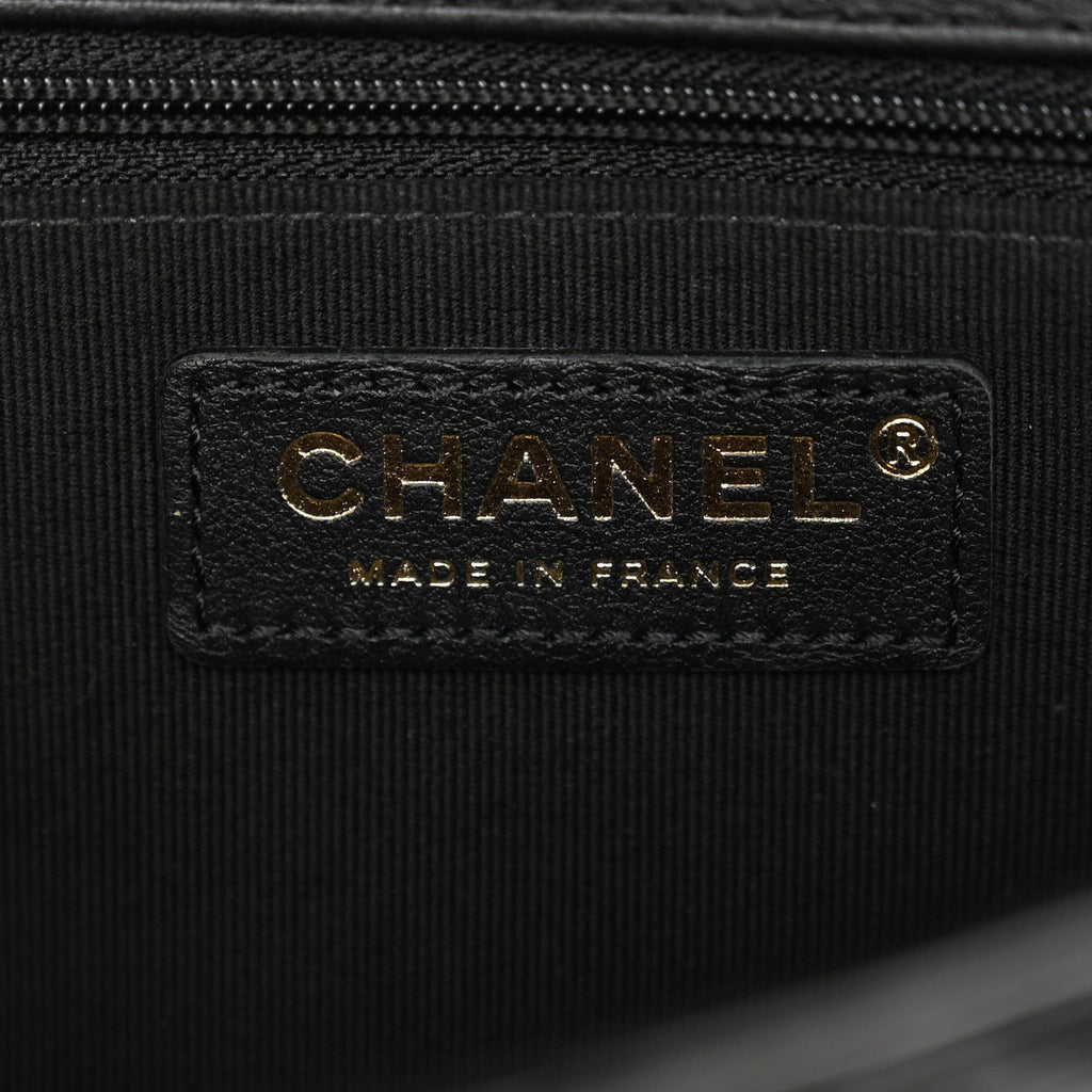 Patent Quilted Small School Memory Top Handle Flap Black