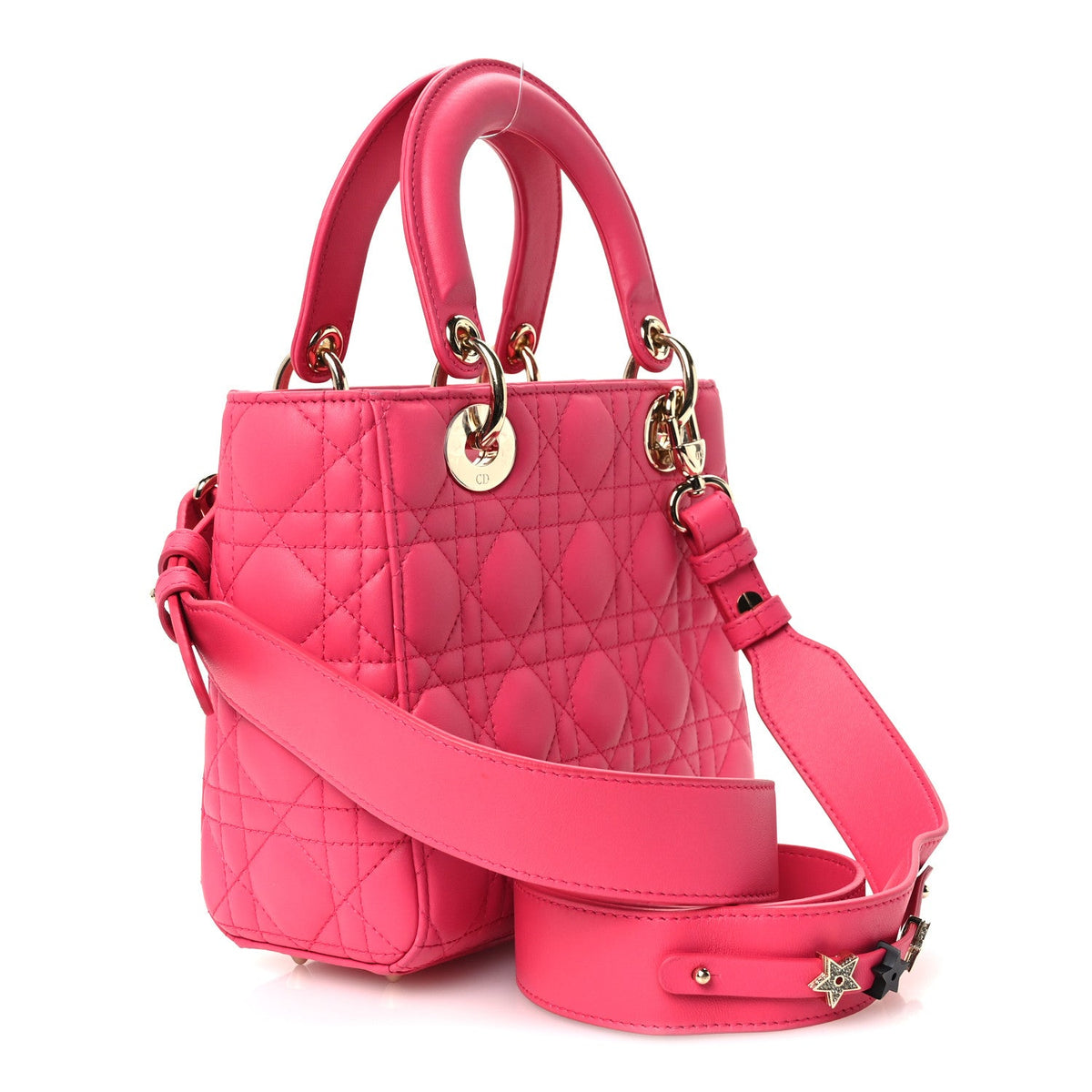 Lambskin Cannage Small My ABCDior Lady Dior Fuchsia