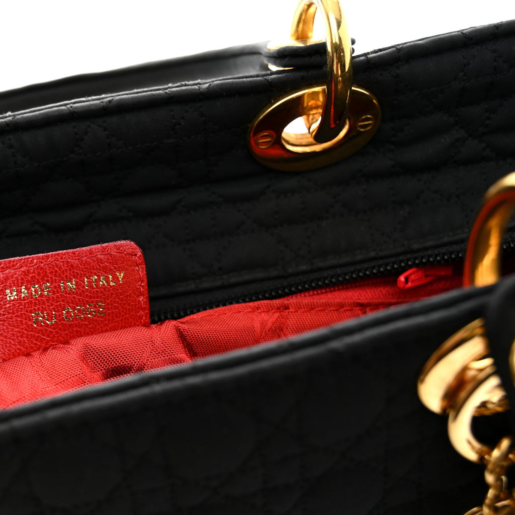 Nylon Cannage Large Lady Dior Black