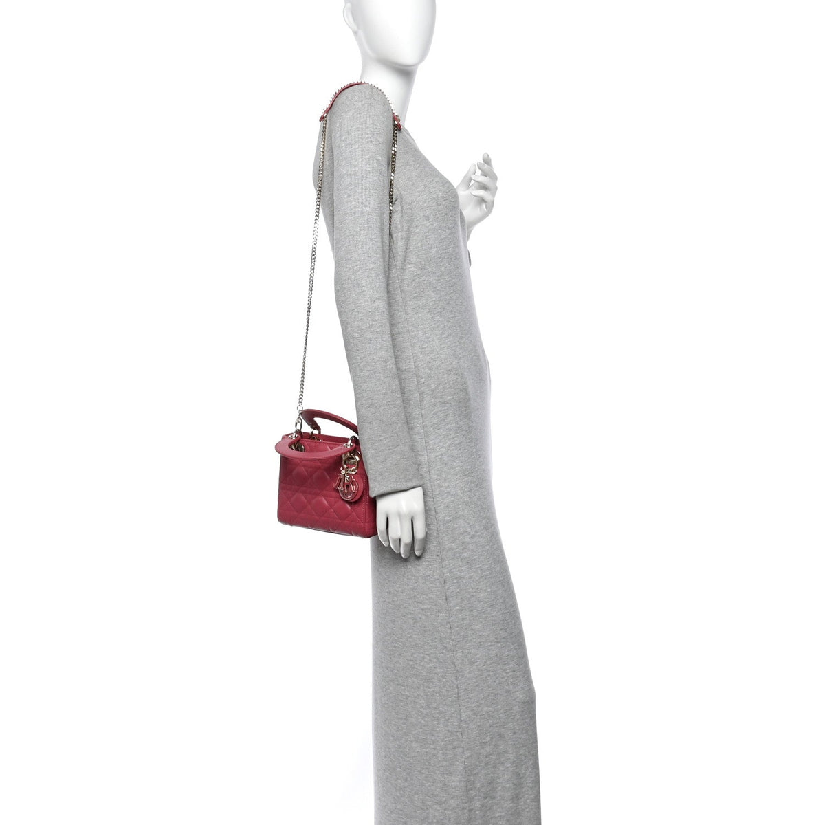 Lambskin Cannage Mini Lady Dior Pink