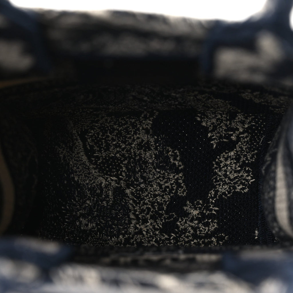 Canvas Toile de Jouy Reverse Embroidered Mini Book Tote Phone Bag Blue
