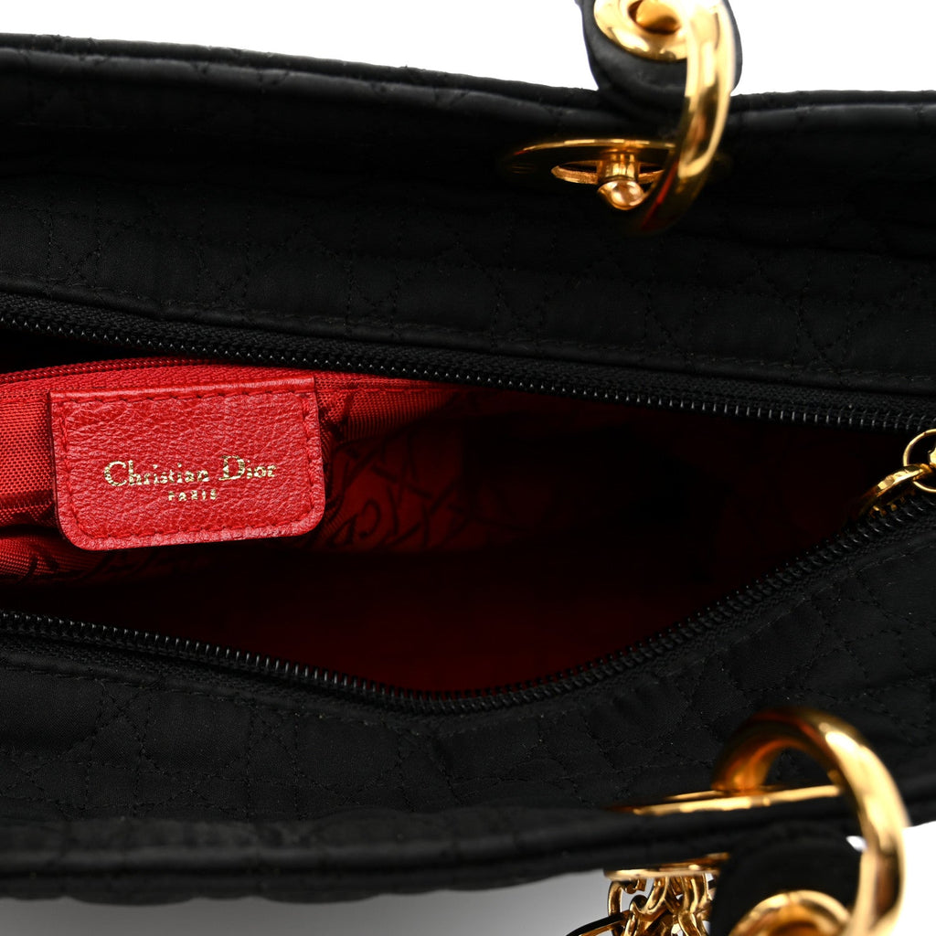 Nylon Cannage Large Lady Dior Black