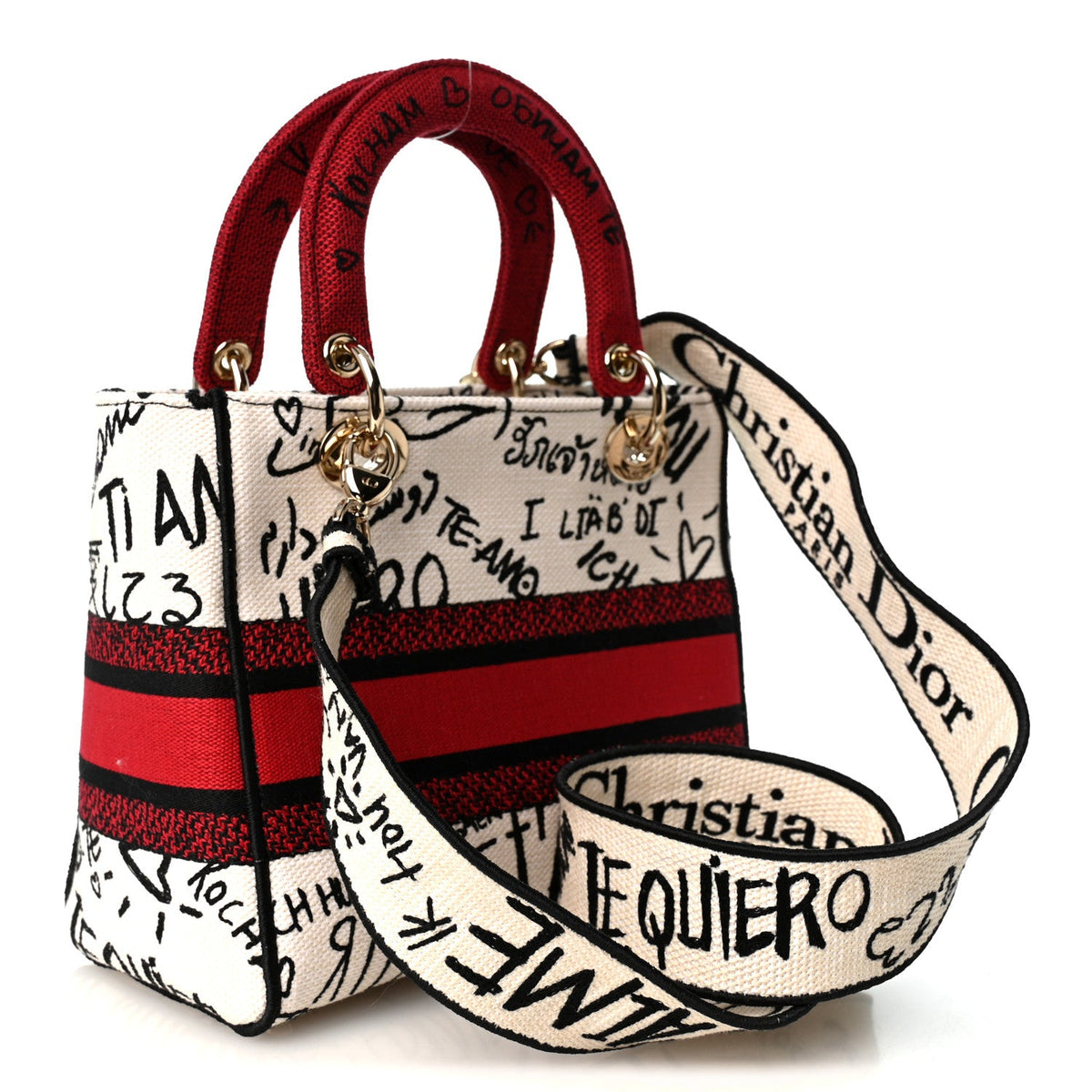 Canvas Medium DiorAmour Graffiti Lady D-Lite Latte